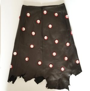 CÉLINE  Lambskin Glove asymmetrical skirt
